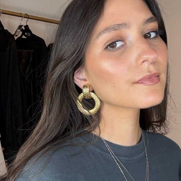 Chanel Logo Hoop Earrings - Picture 2 of 5